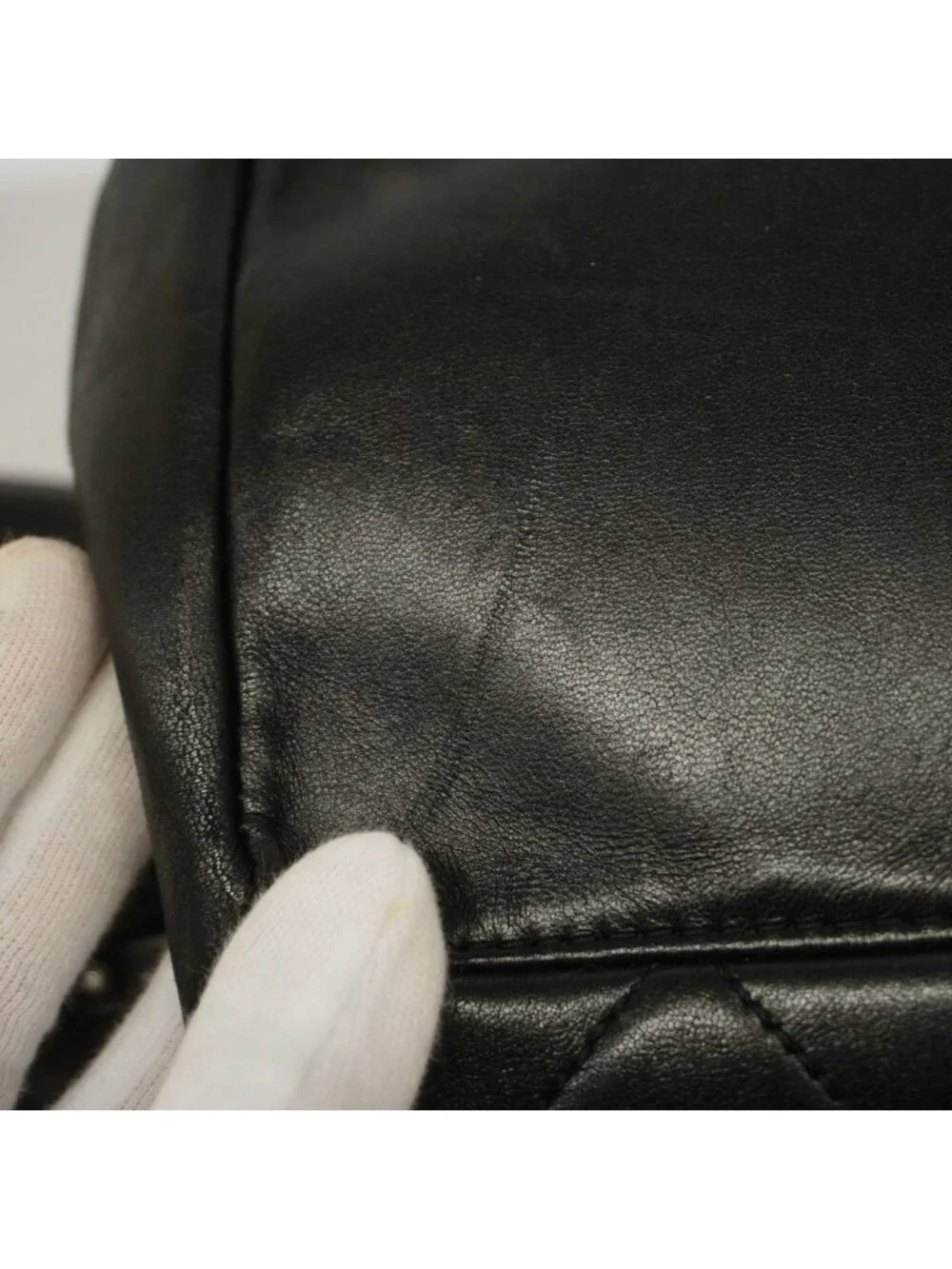 Chanel Handbag Quilted Leather Black Silver